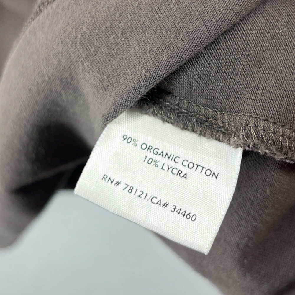 EILEEN FISHER Dress PP Organic Cotton Stretch Jersey T-Shirt Cap Sleeve Brown - Picture 9 of 13